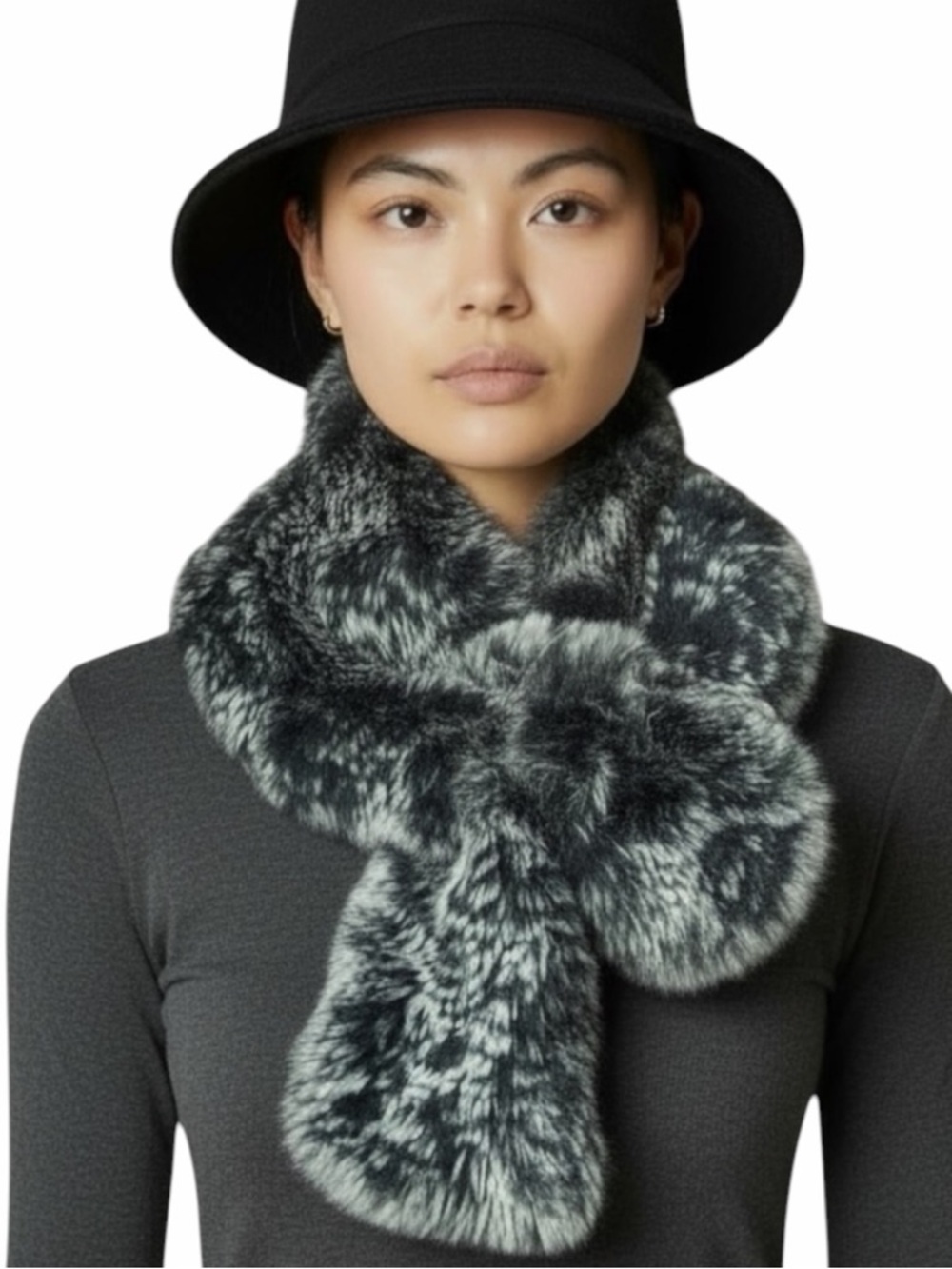 Real Rabbit Fur Ultra Soft Pull-Through Scarf